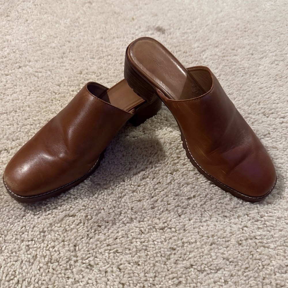 Madewell Brown Leather Mules